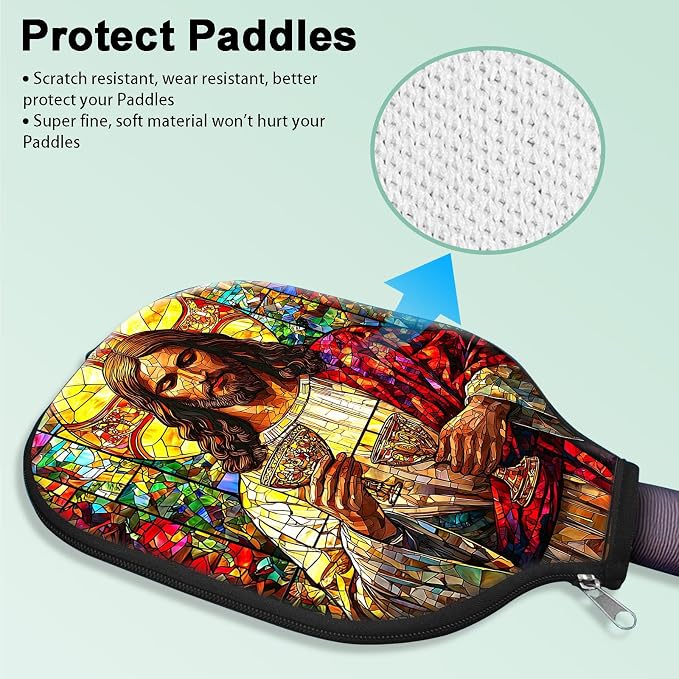 Pickleball Paddle Cover- Premium Water-Resistant Racket Sleeves with Reinforced Zippers, Universal Fit for USAPA Standard Paddles, Extra Padding Protection 6
