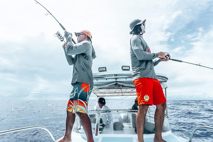 Fishing Shirts for Men,UPF50 Hooded Long Sleeve with Gaiter, Sun Protection Dry Fit Apparel, Face Mask, Fishing Clothes