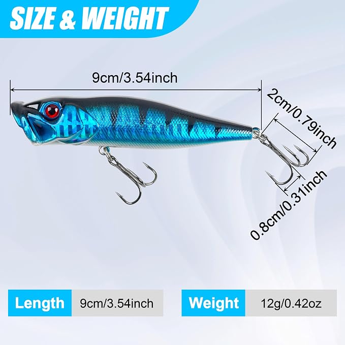 Fishing Lures Kit Crankbait Minnow Hard Bait Set Deep Diving Jerkbait Swimbait Popper Pencil Walleye Lures Artificial Fishing Bait for Bass Trout Redfish Saltwater Freshwater Fishing Lure