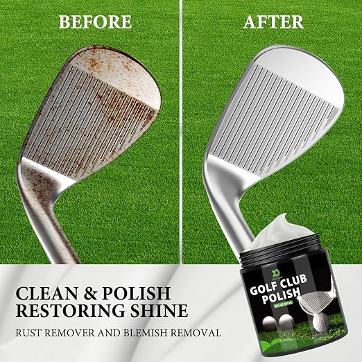 XQ XIAO QIAO Golf Club Polish and Golf Club Cleaner Kit, 300ml 3-in-1 Rust, Scuff & Stain Remover and Rust Remover for Aluminum, Metal, Zinc and Steel