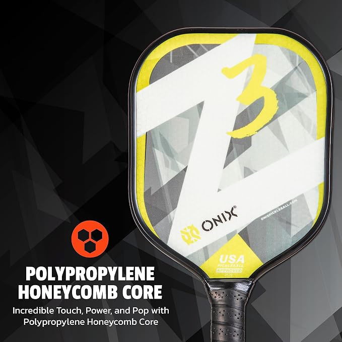 Onix Graphite Z5 Carbon Fiber Pickleball Paddle with Wide-Body Shape, Honeycomb Core & Graphite Face