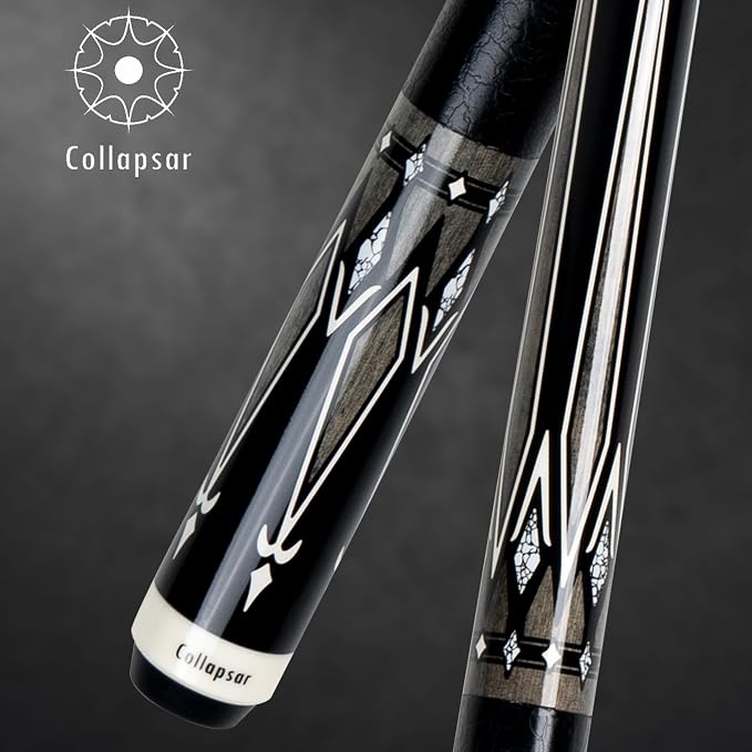 Collapsar CA Pool Stick with 1X1 Hard Case,58" Maple Professional Billiard Cue Stick,19-21 oz Pool Cue Set