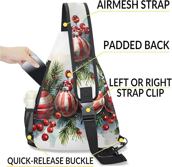 Pickleball Bag for Women Men Adjustable Crossbody Sling Backpack Hold Paddle Accessories