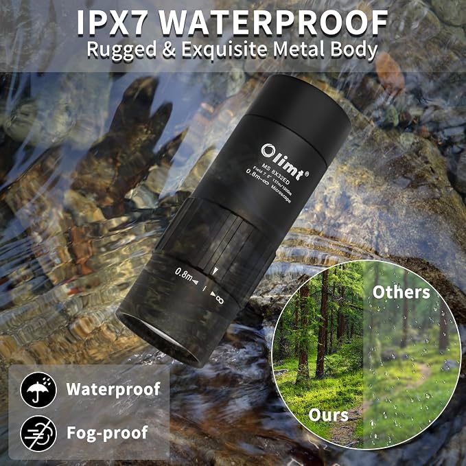 Olimt 8x25 Monocular Telescope, Mini Pocket Compact Small Size Portable Handheld Lightweight ED Glass Wide Angle View Waterproof Monoscope for Adults Hiking Camping Backpacking Outdoor Travel Hunting