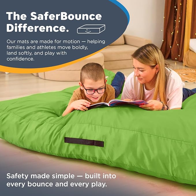 SaferBounce Crash Pad for Kids Sensory | Big 5Ft x 5Ft, 3Ft x 4Ft Or 3Ft x 3Ft | Autism Sensory Crash Mat for Jumping Play | Crashpad | Soft Foam Landing Pad | Giant Mat Pillow | Climbing, Gymnastics