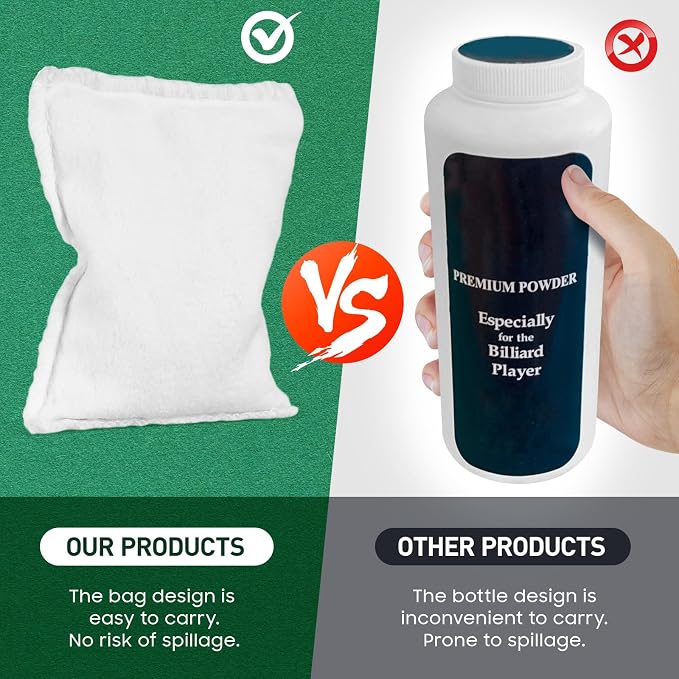 Toddmomy Talc Powder Bag for Billiards, Talcum Powder Bag for Billiard Pool Dry Hands and Improved Cue Control