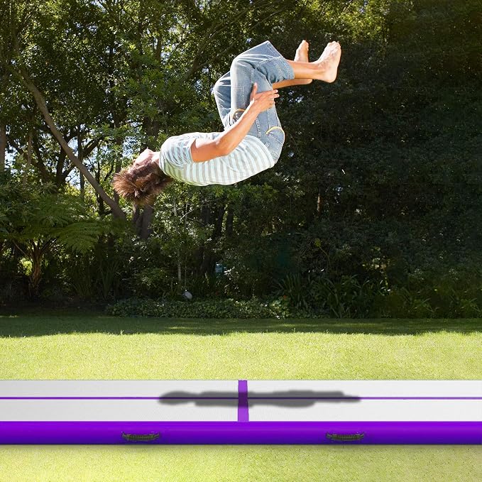 10ft/13ft/16ft/20ft Air Mat Tumble Track Inflatable Gymnastics Tumbling Track Mat with Electric Air Pump for Cheerleading/Practice/Beach/Park/Home use