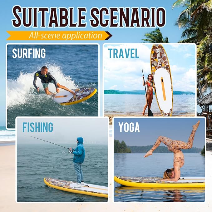 FunWater Inflatable Stand Up Paddle Board with Premium SUP Paddleboard Accessories, Anti-Slip EVA Deck, 11'6''/11'/10'6'' Paddle Boards for Adults & Youth of All Skill Levels