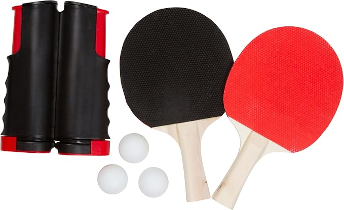 Trademark Innovations Portable & Lightweight Ping Pong Game Set (Red)