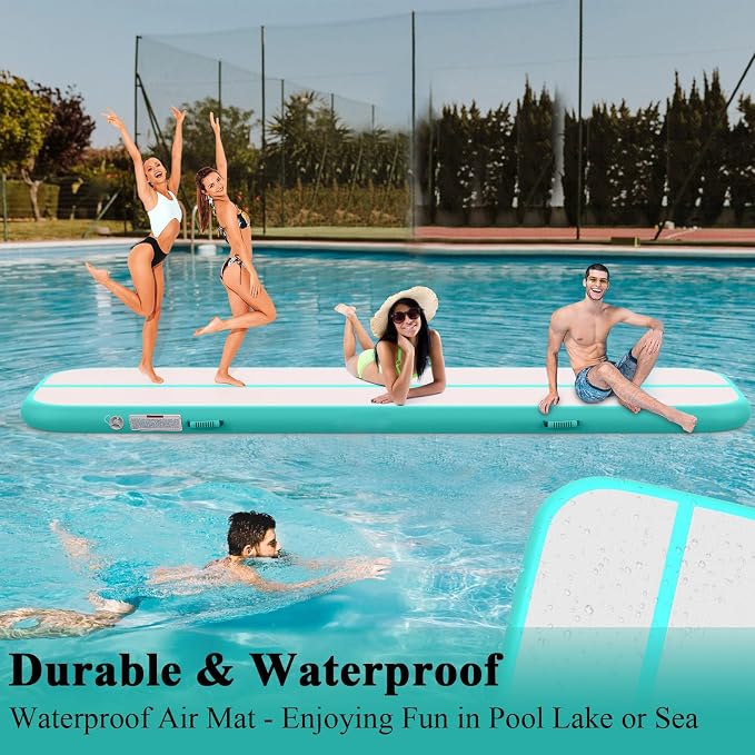 Estgora Gymnastics Mat for Tumbling Tumble Track, Thick Inflatable Gymnastic Training Equipment For kids At Home Gym Cheerleading with Electric Pump
