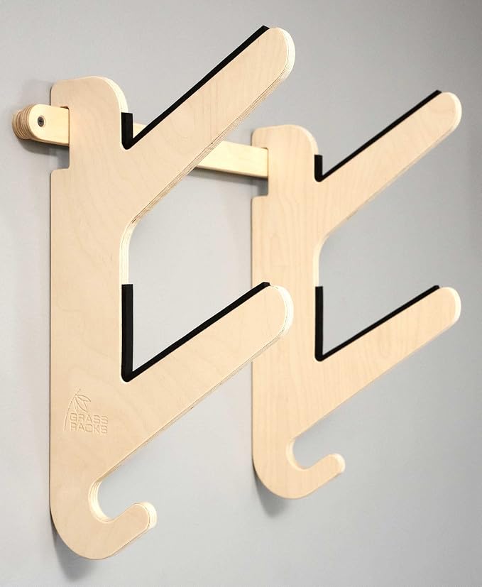 Grassracks Bamboo & Birch Snowboard Rack and Skateboard Rack - Moloka`i Series Snowboard Wall Mount