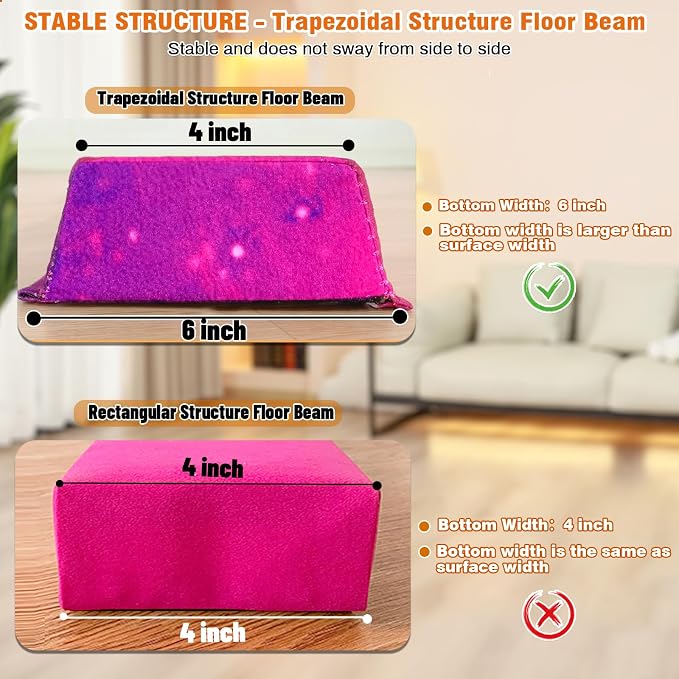 MARFULA 6 FT / 8 FT / 9 FT Folding Gymnastics Beam Foam Balance Floor Beam - Extra Firm - Suede Cover - Anti Slip Bottom with Carry Bag for Kids/Adults Home Use