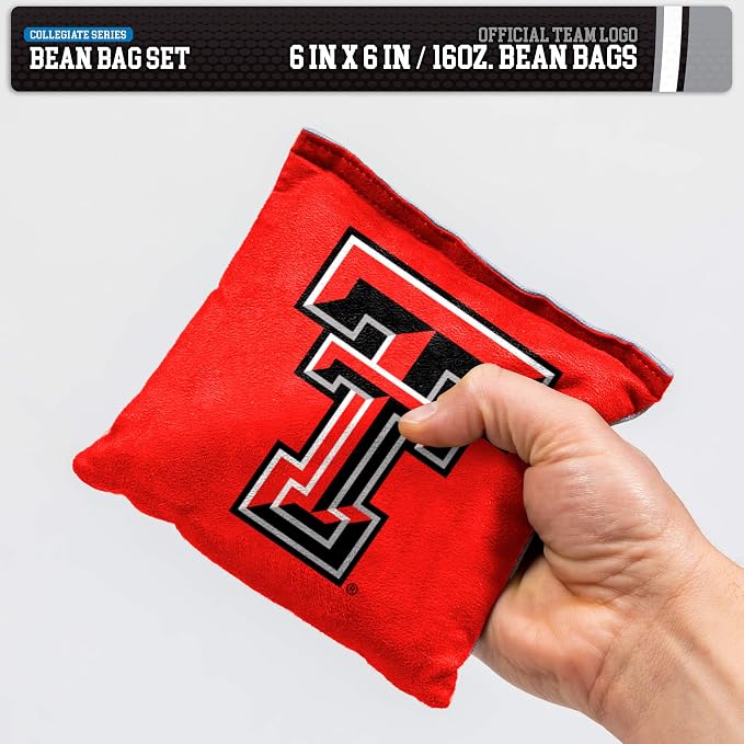 NCAA College Dual Sided Bean Bags by Wild Sports, 8 Count, Premium Toss Bags for Cornhole Set - Great for Tailgates, Outdoors, Backyard