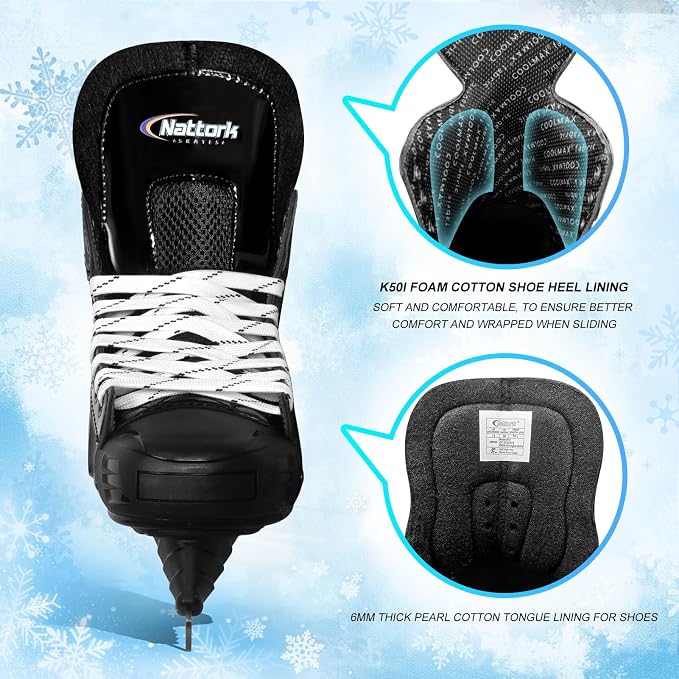 Nattork Ice Hockey Skates and Ice Skate Blade Guards