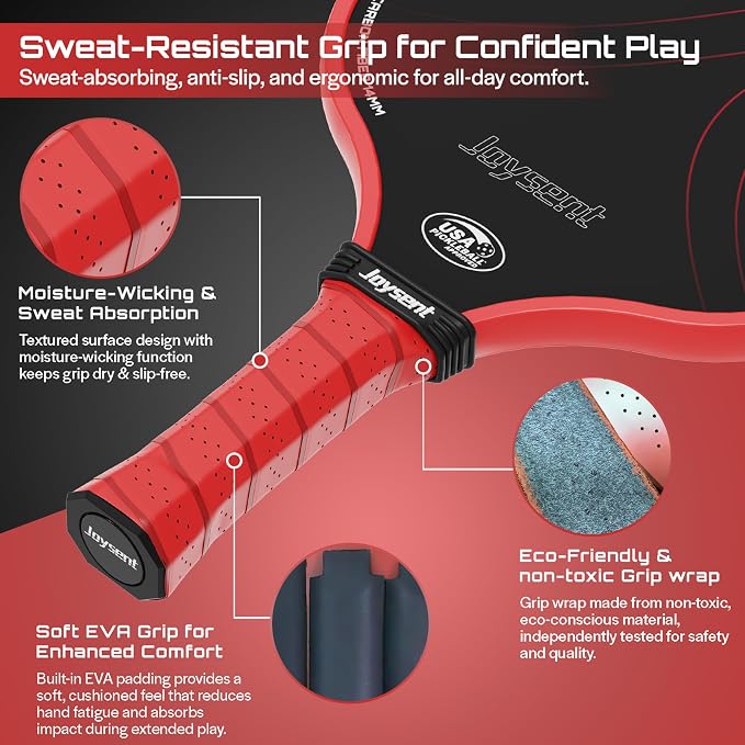 Pickleball Paddles Set, USAPA Approved Carbon Fiber Pickleball Set of 2 with Beginner Pickleball Rackets, Indoor Outdoor Pickle Balls for Adults Men Women, JT-1