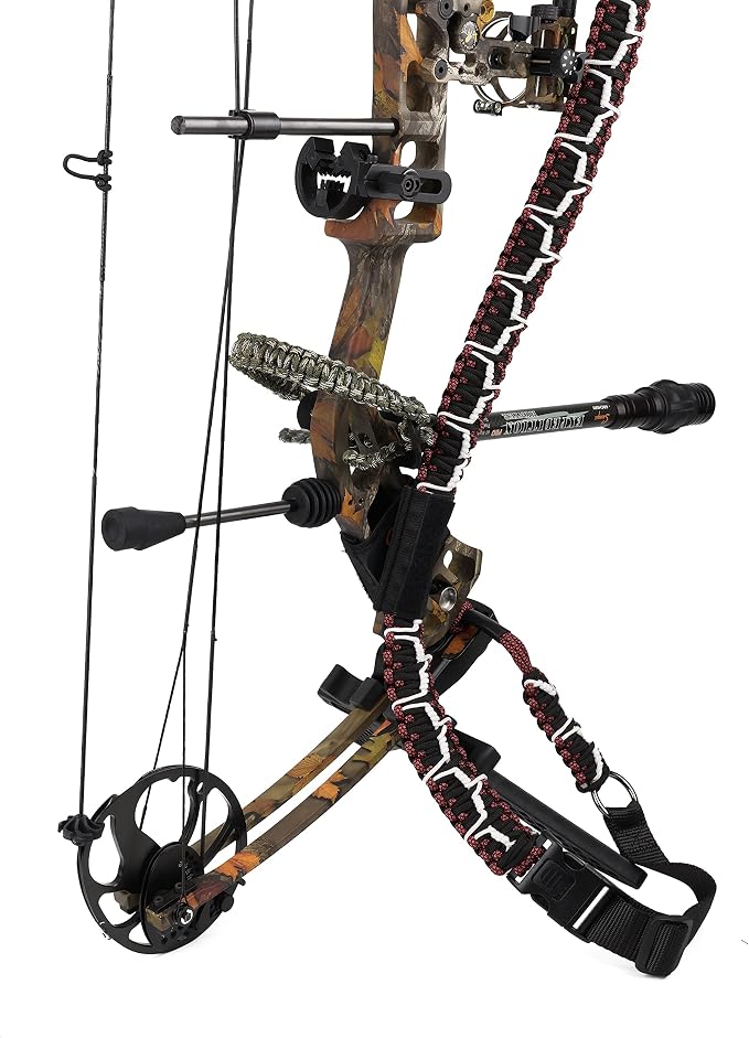 SUNYA Paracord Compound Bow Sling with V2 Upgraded Magnetic Connection System. Lightweight Hands Free Shoulder Carrying Sling for Bow Hunting, Field Archery and 3D
