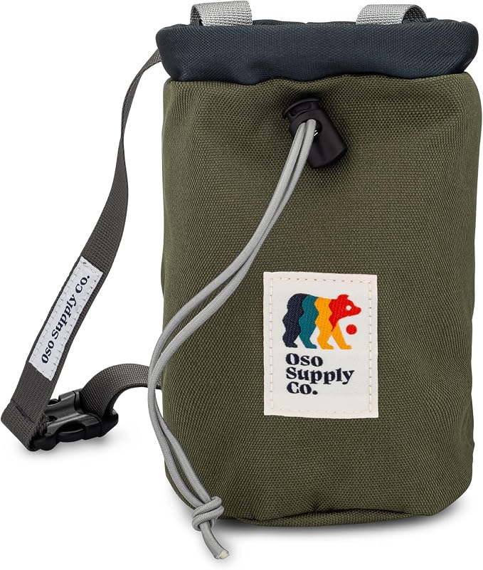 Oso Supply Co - Classic Chalk Bag for Rock Climbing, Bouldering Chalk Bag Bucket with Quick-Clip Belt, Zippered Pockets and Pouch - Perfect Indoor/Outdoor Rock Climbing Gear Equipment
