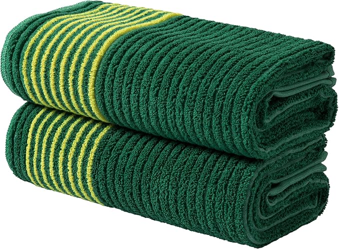 Handy Picks Caddie Golf Towel, Extra Large 44” x 22” Caddy Towel for Tour Professionals, Selected Soft Cotton, Absorbent with Professional Edge Finishing (Green, Pack of 2)