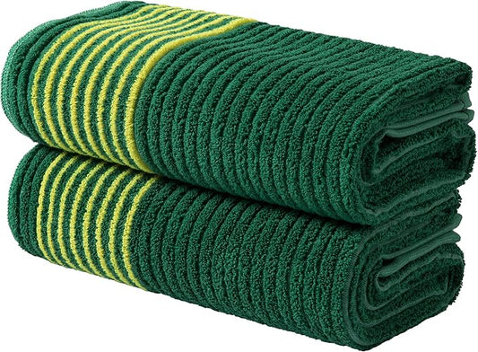 Handy Picks Caddie Golf Towel, Extra Large 44” x 22” Caddy Towel for Tour Professionals, Selected Soft Cotton, Absorbent with Professional Edge Finishing (Green, Pack of 2)