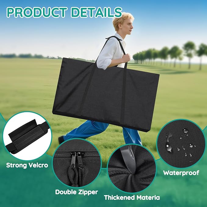 ZKOO Cornhole Carrying Case Fits 4' x 2' Regulation Size Board, Heavy-Duty 600D Cornhole Boards Bag with Extra Pockets for Cornhole Outdoor Games