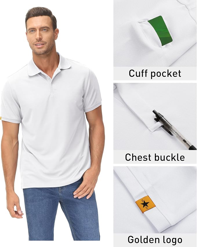 ZITY Mens Polo Shirt Short Sleeve Sports Tactical T-Shirt Athletic Golf Polos Daily Casual Stylish Collared Shirts for Men