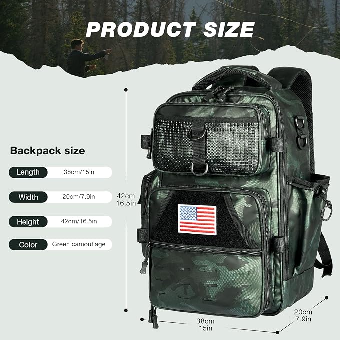 Ghosthorn Fishing Backpack Waterproof Tackle Bag Sling Bag Gift