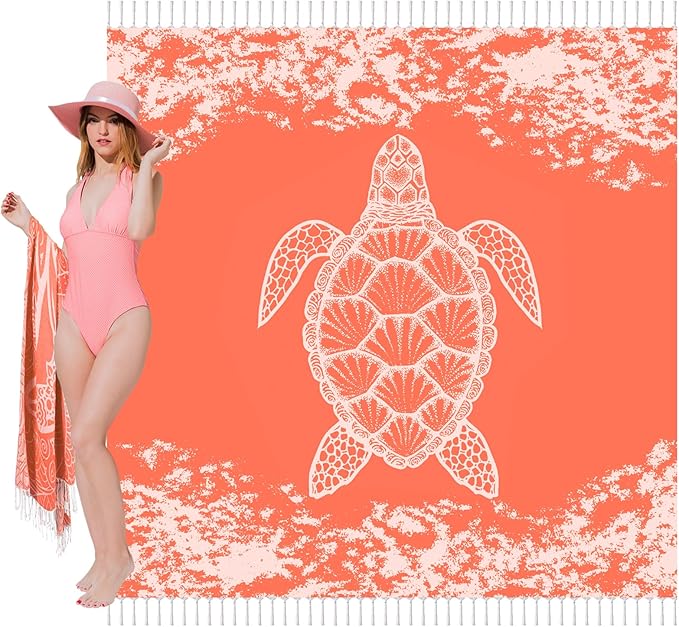 Vikumond Oversized Turkish Beach Towel Blanket XXL Cotton Sandproof Towels Boho Woven Extra Large Big Sand Free Giant Throw Blankets Huge Quilt XL Picnic Camping Necessities Cloud for Adult Gifts