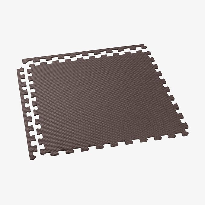 We Sell Mats 1/2 Inch Thickness Multipurpose EVA Foam Floor Tiles, Interlocking Floor Mat for Indoor Gym and Home Use, 24 in x 24 in, Brown, 16 Square Feet (4 Tiles)