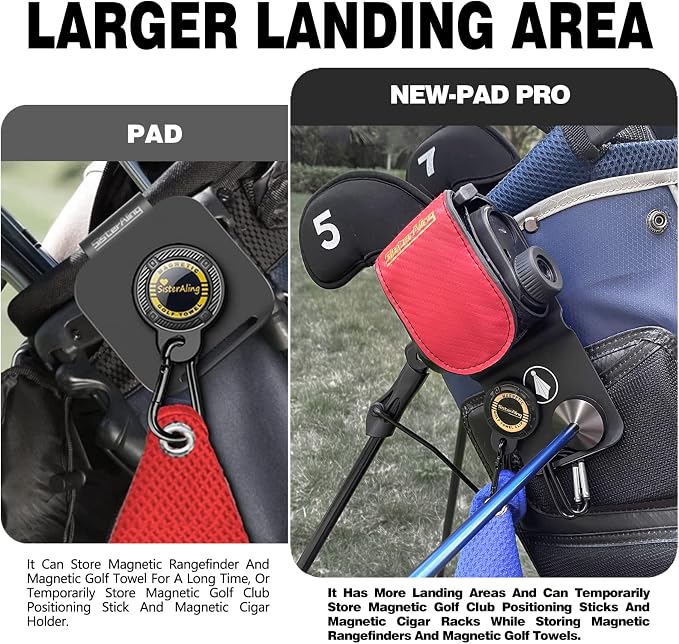 Magnetic Clip（ 2 Pack ） for Golf Towel and Metal Landing Pad-PRO（ 1 Pack ） for Golf Bags