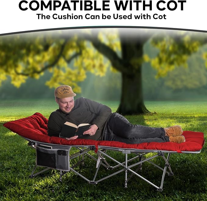 Zone Tech Camping Cot Mattress Pad Premium Quality Outdoor Comfortable Thicker Cotton Sleeping Cot Lightweight Waterproof Bottom Pad Mattress for Adult, Kid