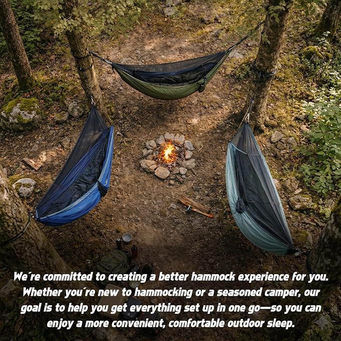Hammock Rain Fly Tarp – 3000 mm Waterproof Camping Tarp Cover, Easy Set Up with Tent Stakes & Carry Bag, 11ft x 9ft - Ultralight Hammock & Tent Accessory