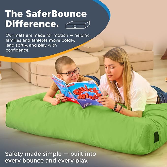 SaferBounce Crash Pad for Kids Sensory | Big 5Ft x 5Ft, 3Ft x 4Ft Or 3Ft x 3Ft | Autism Sensory Crash Mat for Jumping Play | Crashpad | Soft Foam Landing Pad | Giant Mat Pillow | Climbing, Gymnastics