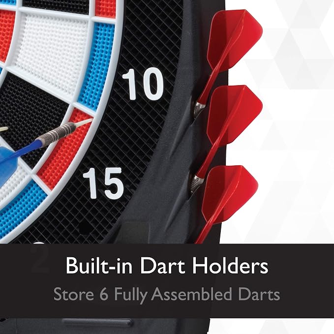 Viper Showdown Electronic Dartboard, 15.5 in Regulation Target, 32 Games, 590 Options, Battery Powered, 6 Darts Included, Black