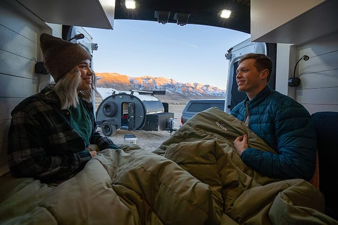 Teton Evergreen Sleeping Bag for Adults – Warm & Cozy All-Season Camping Sleeping Bag with Spacious Fit for Cold Weather or Mild Nights