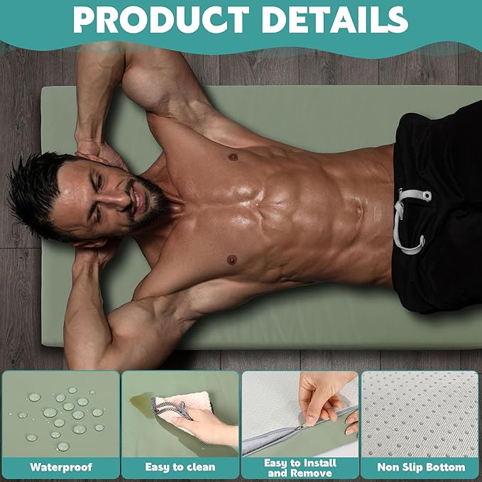 MABOZOO 3 Inch Thick Yoga Mat, Extra Thick Gymnastics Mat With Carrying Handles for Men Women, PU Leather Anti-Tear Fitness Foam Exercise Mat for Yoga, Pilates, Stretching