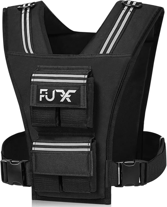 FUFF Adjustable Weighted Vest Men,20/30/40 LB Weight Vest for Strength Trainin, Workout Vest Woman with Removable Iron Weights for Walking, Rucking, Running, Exercise