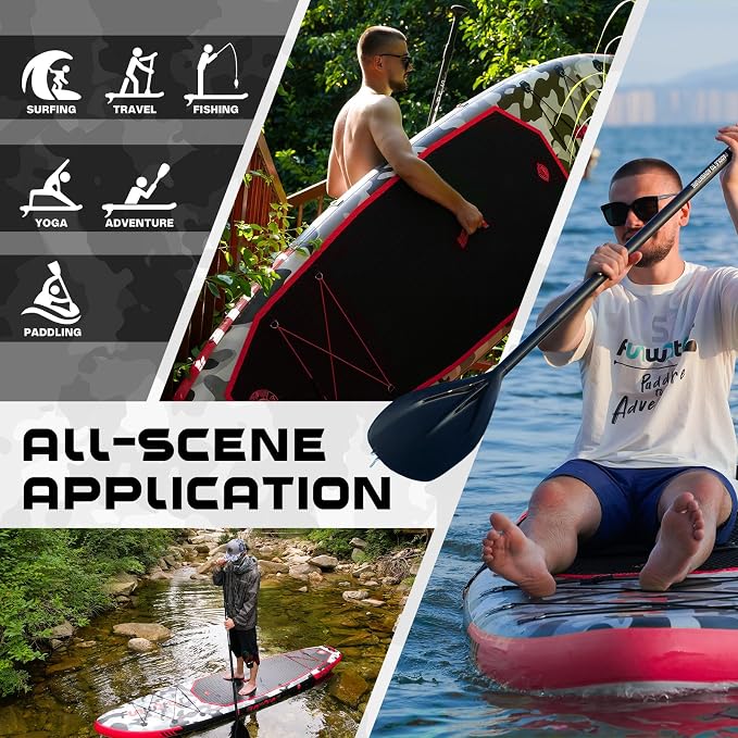 FunWater Inflatable Stand Up Paddle Board with Premium SUP Paddleboard Accessories, Anti-Slip EVA Deck, 11'6''/11'/10'6'' Paddle Boards for Adults & Youth of All Skill Levels
