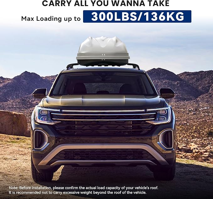 300LBS Lockable Roof Rack Cross Bars Compatible with 2017-2026 VW Atlas, Heavy Duty Aluminum Crossbars CrossBars for Cargo Luggage Kayak Bicycles Canoe