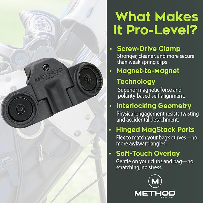 Method Golf BagStack Gear Hub Starter Pack - Golf Accessories Magnetic Landing Pad Plus Two MagStack Tiles - Modular Magnetic Tool Pad Gear Organization Hub with Magnet-to-Magnet Connection