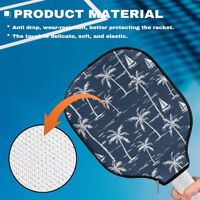 Blue Camo Corgi Pattern Print Pickleball Paddle Covers Only Paddles Holder Sleeve Fits Most Rackets