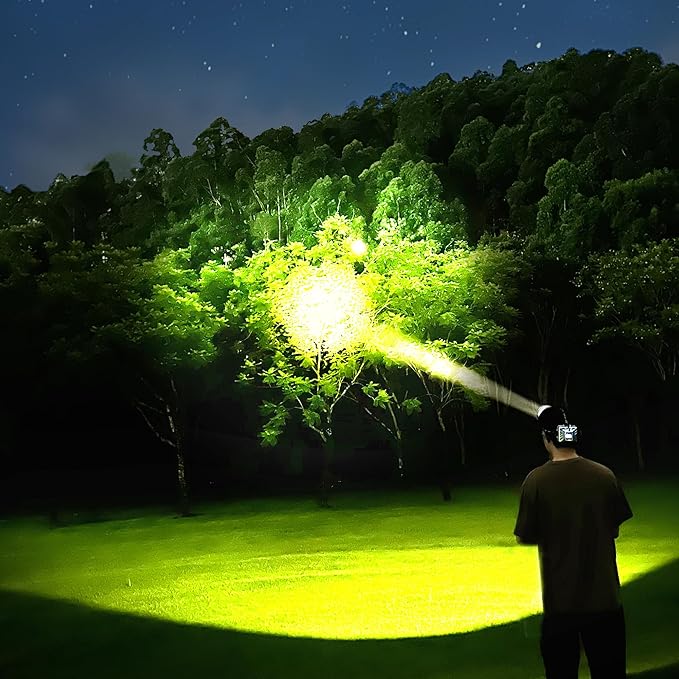 Coon Hunting Lights,High Power LED Headlamp Spotlight,Waterproof Super Bright Rechargeable Headlight with Motion Sensor