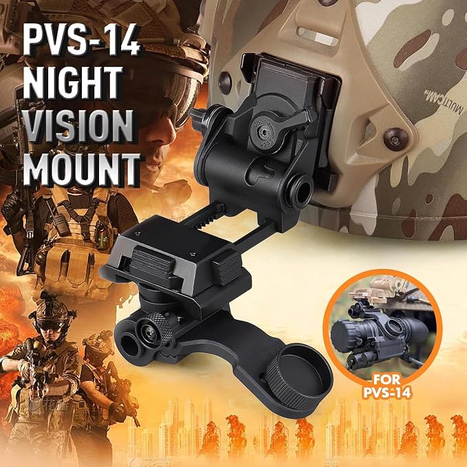 NVG Mount L4 G24 Metal Helmet Mount for PVS18/31 J ARM Dovetail Mount Helmet Adapter Compatible with PVS 14 Night Vision Monocular Accessories