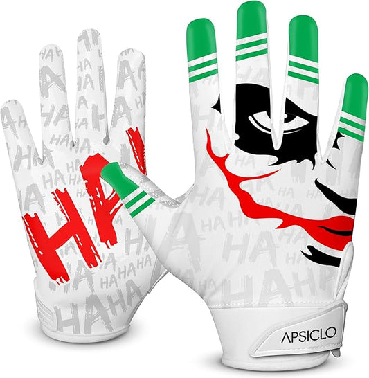 Youth Football Gloves – Sticky Silicone Grip – Youth & Adult Sizes – Breathable, Flexible, Training Football Receiver Gloves & Game Gear