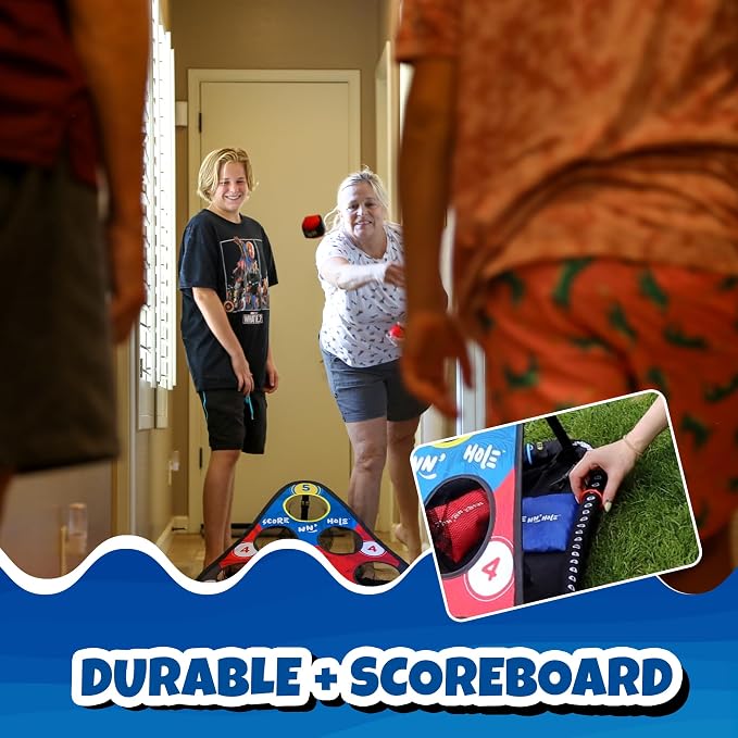 TOSS & ROLL NN' Hole - Portable Cornhole Game for Water or Land | for All Ages