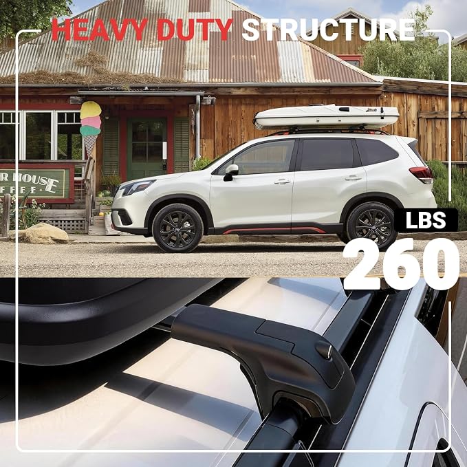Roof Rack Cross Bars Compatible with Subaru Forester 2014-2026(Not for Wilderness) Aluminum 260 LBS Crossbars Rails Cargo Rooftop Bike Snowboard Skiboard Luggage Rack Cargo Carrier
