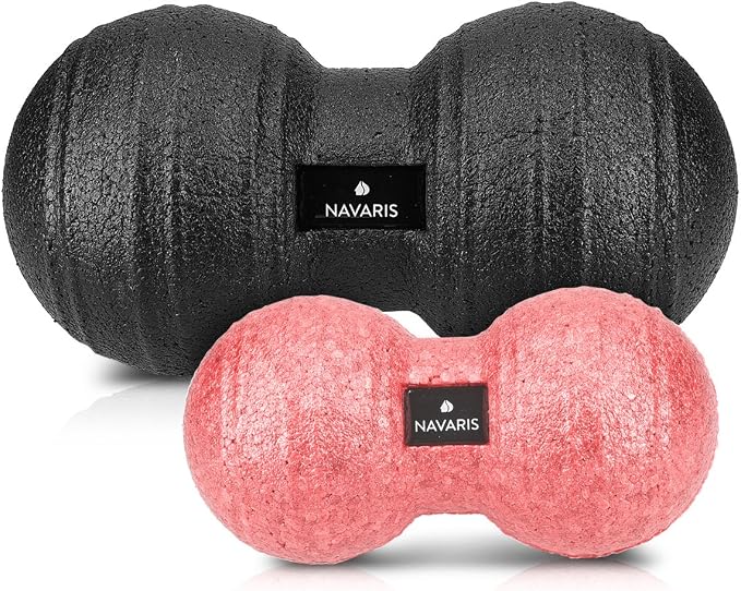 Navaris Double Massage Ball - Peanut Shaped Self-Massage Balls Trigger Point for Muscle Relaxation - Peanut Balls