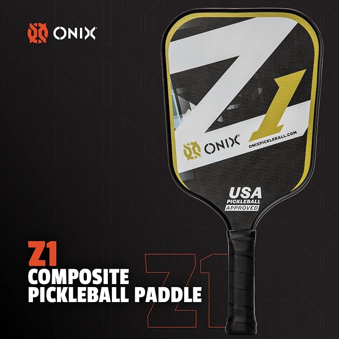 Onix Graphite Z5 Carbon Fiber Pickleball Paddle with Wide-Body Shape, Honeycomb Core & Graphite Face