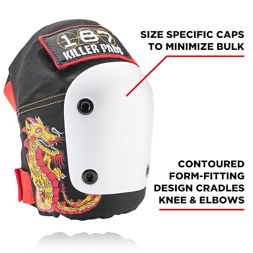 187 Killer Pads Six Pack Pad Set, Protective Gear for Elbows, Knees, and Wrists - Ideal for Skateboarding, Roller Skating, and Inline Skating