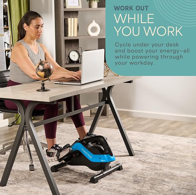 Lifepro Under Desk Elliptical Machine & Mini Bike – Quiet Desk Bike Pedal Exerciser for Seniors – FlexCycle Compact Under-Desk Bike & Foot Cycle Peddler – Portable Exercise Equipment for Home Office