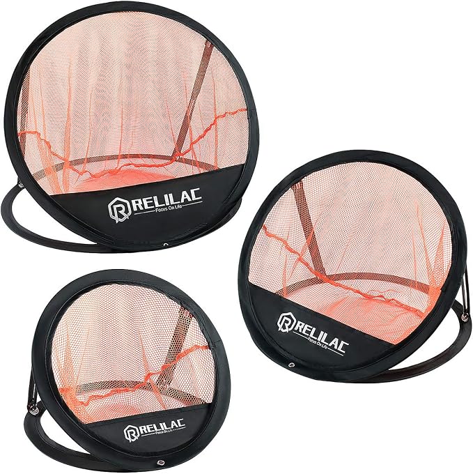 RELILAC Pop Up Golf Chipping Practice Net Set - Indoor/Outdoor Golfing Target Accessories for Golf Practice - Improve Your Short Game - Gifts for Men, Dad, Mom, Husband, Women, Kid, Golfers